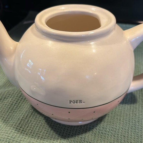 Rae Dunn Artisan Collection by Magenta Polka Dot Pink ‘POUR’ Teapot - Picture 7 of 7